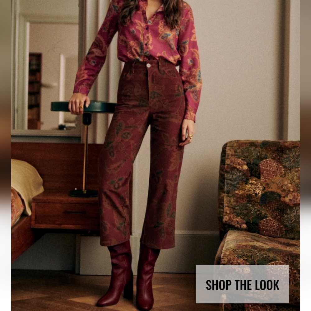 New Sezane Le Crop In Sana Print Size 40